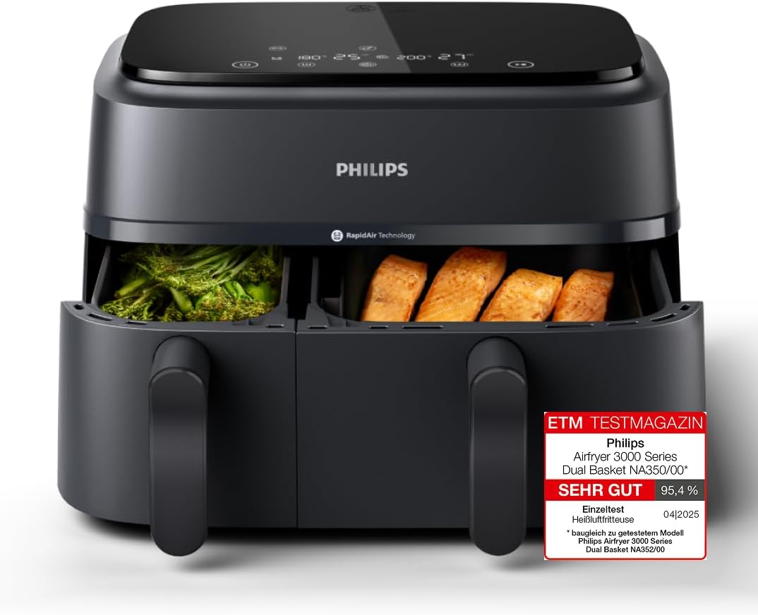 Philips Dual Basket Air Fryer 3000 Series 9.5L