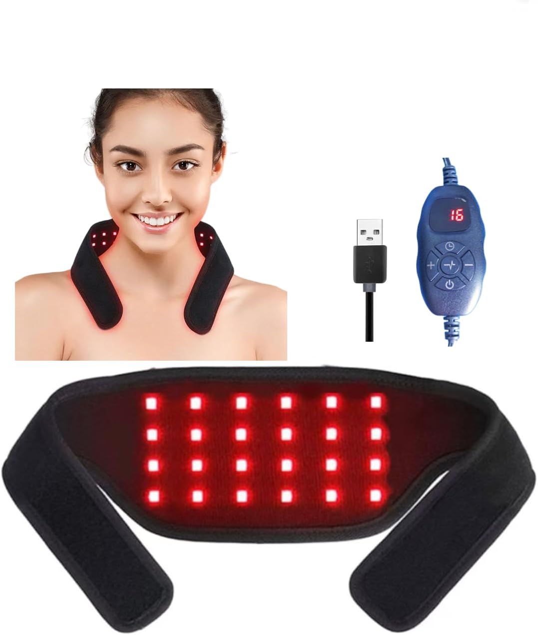 Wearable Red Light Therapy Belt for Neck, Hands and Ankles