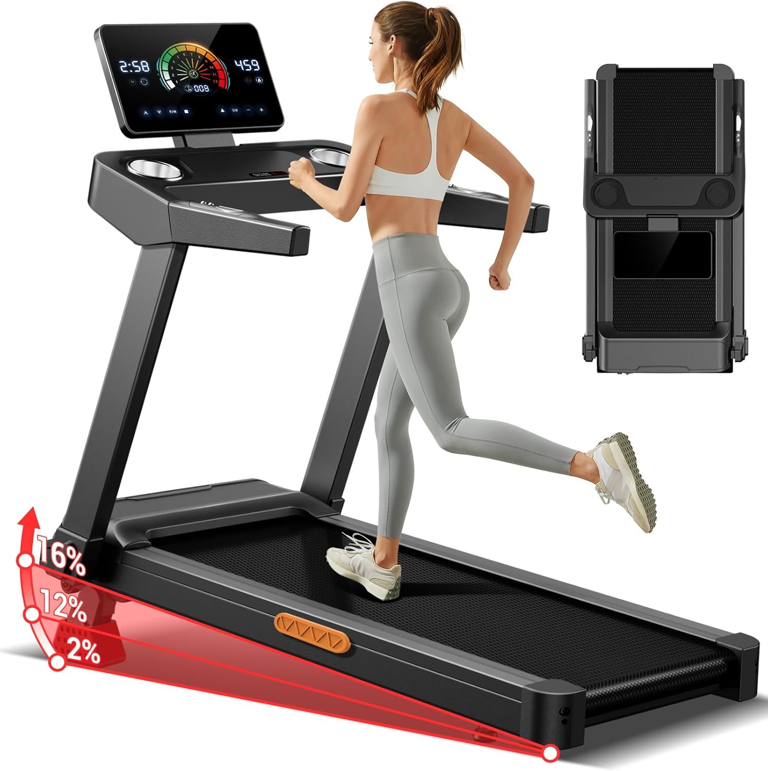 ROBORE L20 Foldable Treadmill with 20% Manual Incline