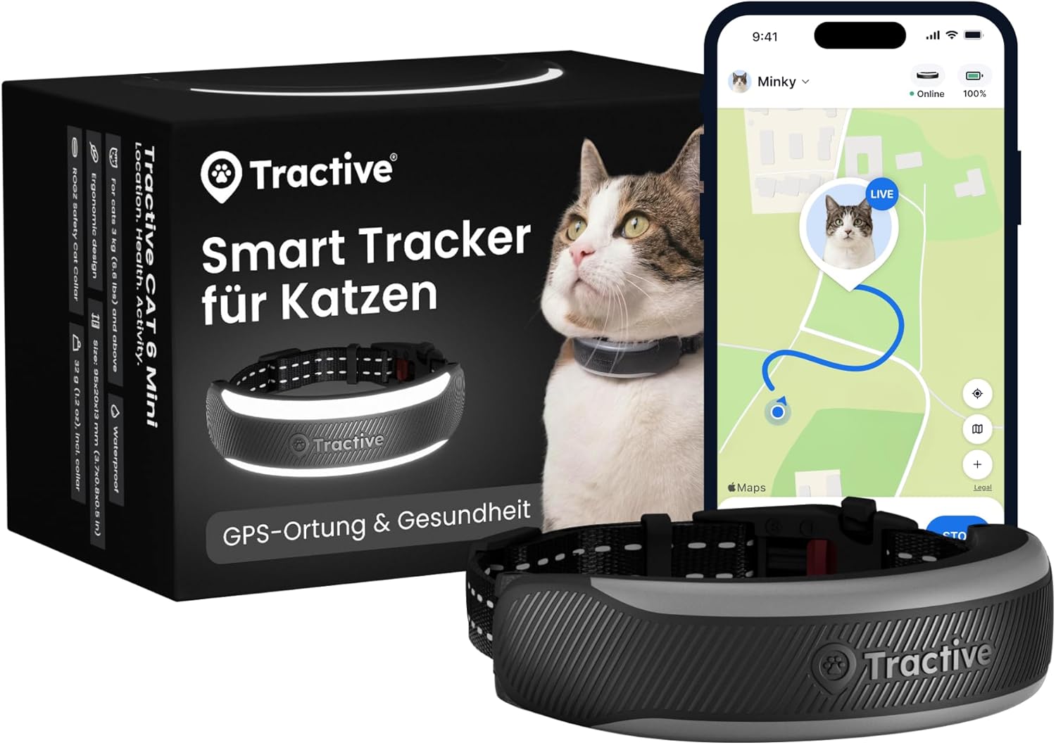 Tractive GPS CAT 5th Generation — Premium Cat Tracker with Night Detection